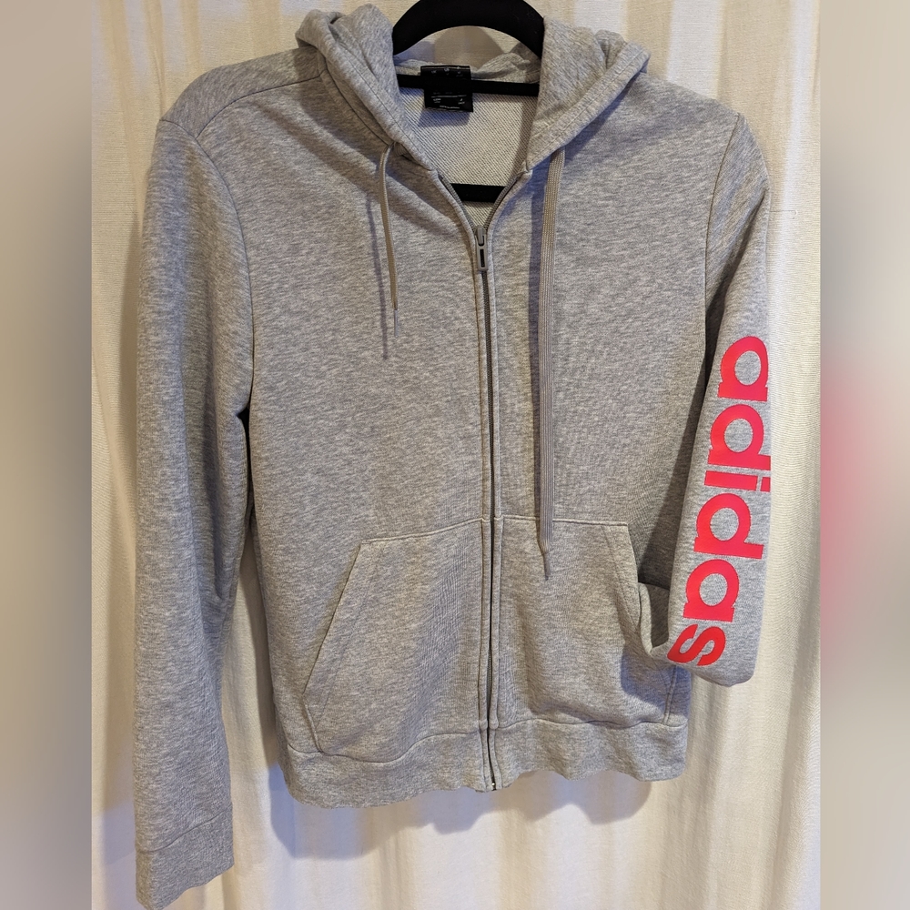 Adidas grey zip up hoodie